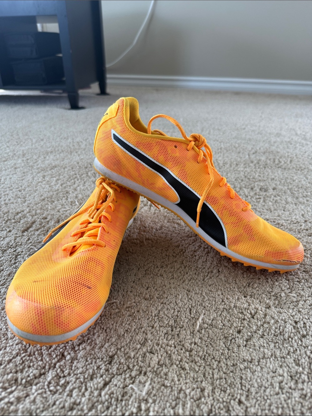 Puma Men's Bright Orange Spikes for Track